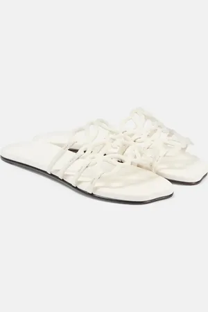 Loewe Petal Anagram leather slides