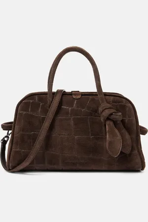 Jacquemus Turismo Small croc-effect suede tote bag