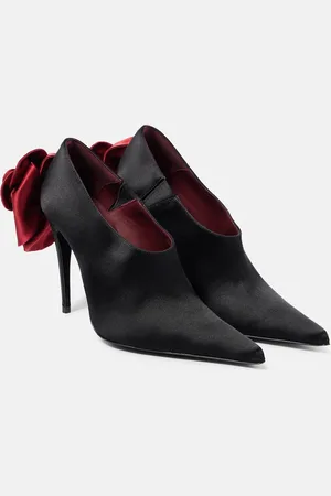 MAGDA BUTRYM Floral-appliquÃ© satin pumps