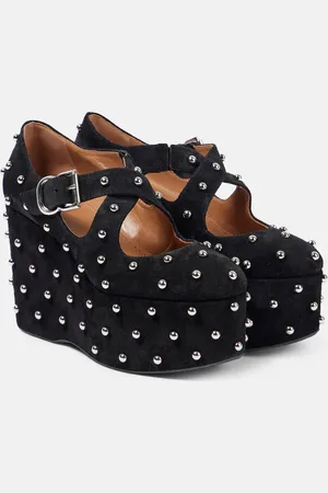Alaïa AlaÃ¯a Crisscrossed studded suede ballet flats