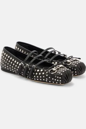 Gucci Horsebit studded leather ballet flats