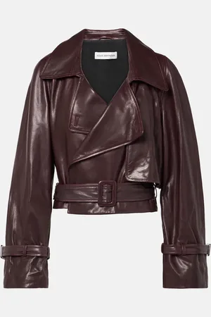 Nour Hammour Hatti cropped leather biker jacket