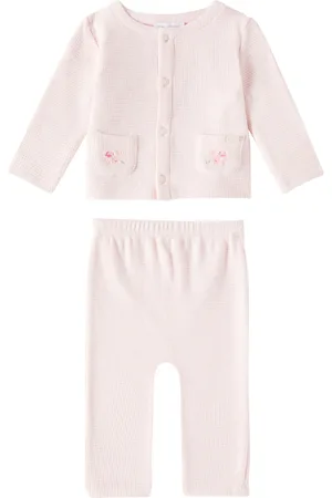 Tartine Et Chocolat Baby embroidered cotton cardigan and pants set