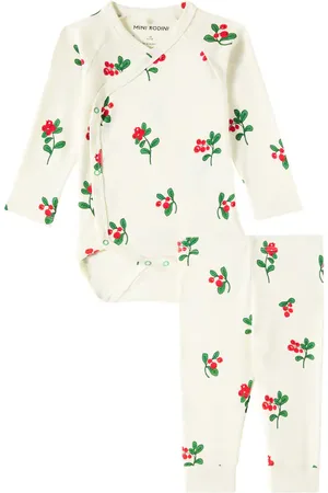 Mini Rodini Baby Lingonberries cotton bodysuit and pants set