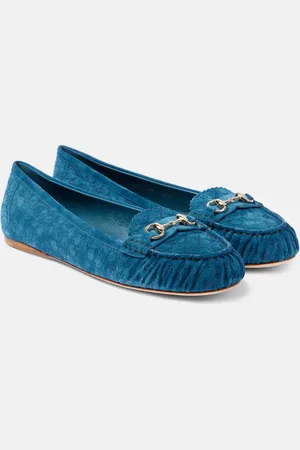 Gucci Horsebit GG suede ballet flats