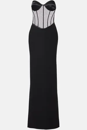 Ilkyaz Ozel Tara mesh-trimmed corset gown
