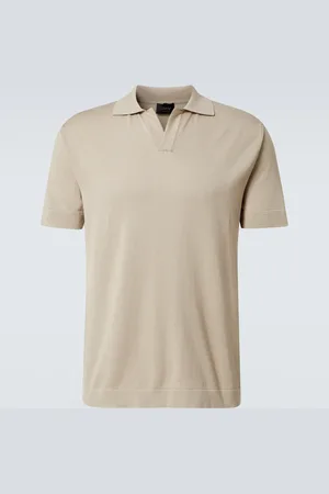 BRIONI Cotton and silk polo shirt