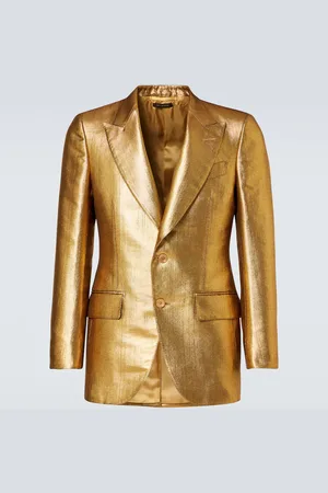 Tom Ford Dyllan metallic-effect coated canvas blazer