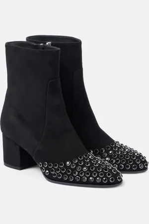 Alaïa AlaÃ¯a Embellished suede ankle boots
