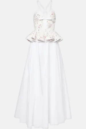 Giambattista Valli Ruffled floral lace gown