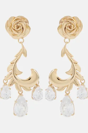 MAGDA BUTRYM Crystal-embellished -plated drop earrings