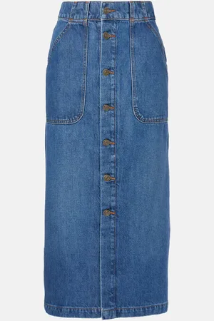 Frame Modern Pocket denim midi skirt