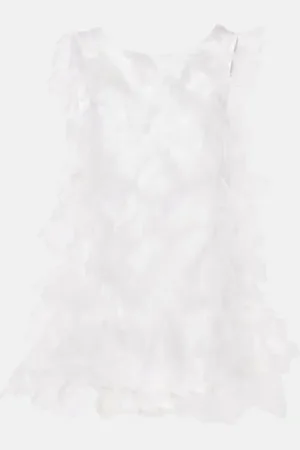 SUSAN FANG Floral-appliquÃ© tulle minidress