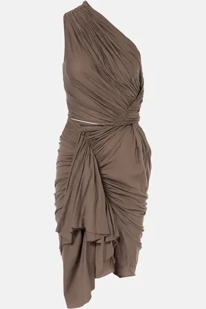 Rick Owens DRKSHDW Fog draped cutout cotton minidress