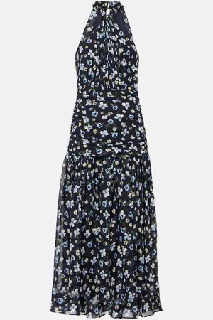 VERONICA BEARD Brock halterneck silk midi dress
