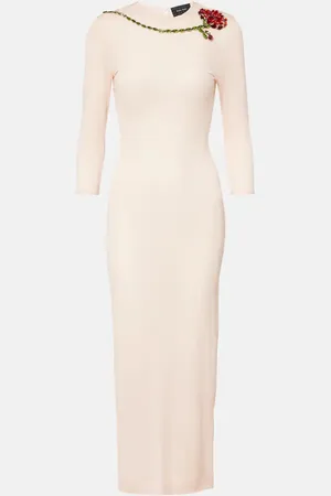 Simone Rocha Embellished mesh midi dress