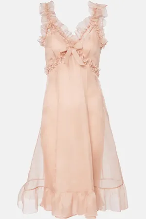 Alessandra Rich Ruffled silk organza slip dress