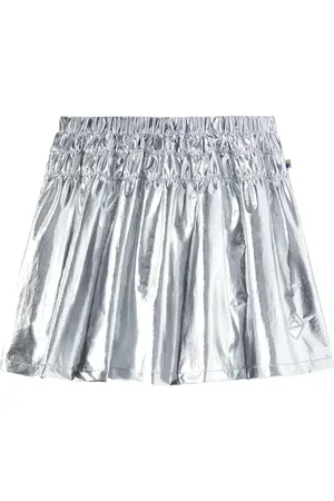 Jelly Mallow Printed shirred metallic shorts