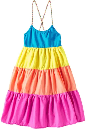 FÁBULA FÃ¡bula Colorblocked tiered cotton dress