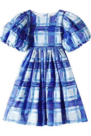 Molo Calyita checked gathered cotton dress