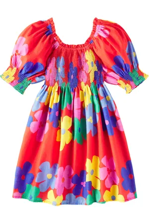FÁBULA FÃ¡bula Floral shirred cotton dress