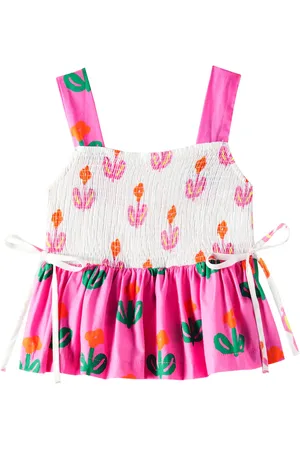 FÁBULA FÃ¡bula Flor Singela shirred cotton top