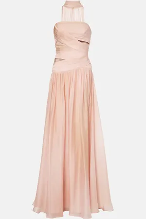 Elie saab Draped silk chiffon gown