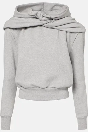 MAGDA BUTRYM Hooded draped cotton-blend top