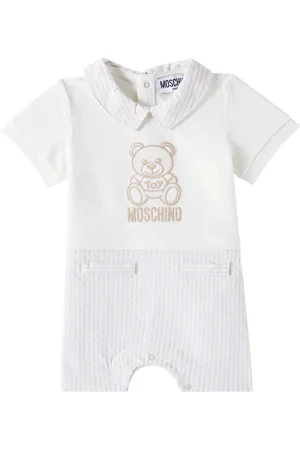 Moschino Baby Teddy Bear cotton-blend playsuit