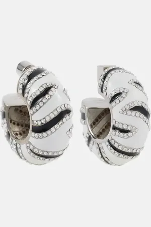 Jacquemus Zebra crystal-embellished hoop earrings