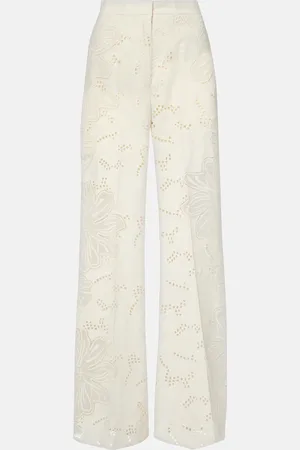 Elie saab Embroidered high-rise wide-leg pants