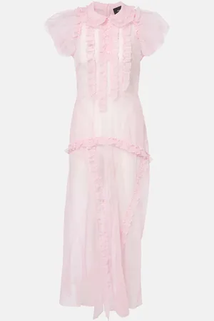Simone Rocha Ruffled sheer tulle midi dress