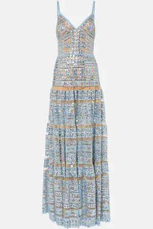 Elie saab Sequined tulle-trimmed gown