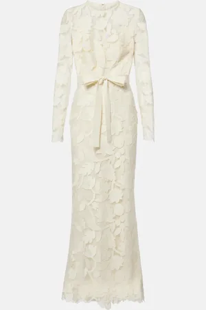 Elie saab Floral embroidered tulle midi dress