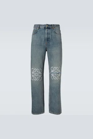 Loewe Anagram embroidered wide-leg jeans