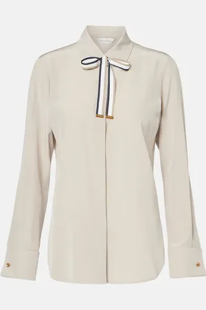 Max Mara Apollo bow-detail silk crÃªpe blouse