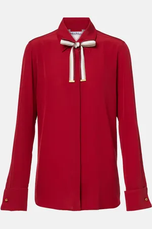 Max Mara Apollo bow-detail silk crÃªpe blouse