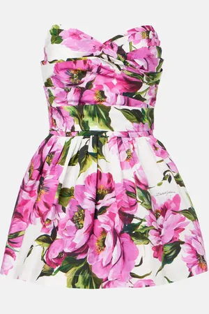 Dolce & Gabbana Floral pleated cotton minidress