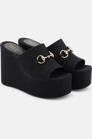 Gucci Carmen Horsebit 60 canvas platform sandals
