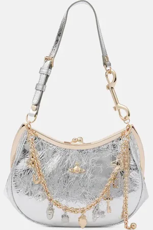Vivienne Westwood Charm Frame metallic leather shoulder bag