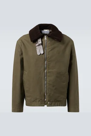 Loewe Shearling-trimmed cotton twill jacket