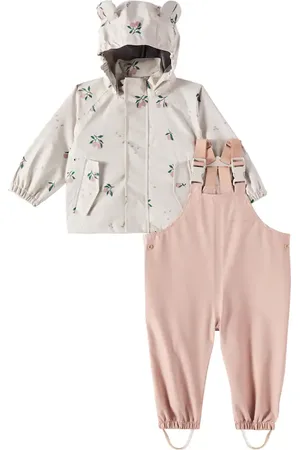 Liewood Baby Manu raincoat and stirrup overalls set