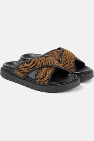 Max Mara Party raffia slides