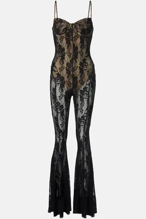 Norma Kamali Lace flared jumpsuit
