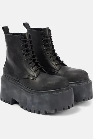 Balenciaga Strike leather platform combat boots
