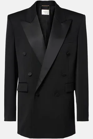 Saint Laurent Satin-trimmed wool tuxedo jacket