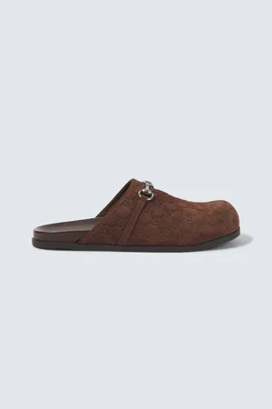 Gucci Horsebit GG suede clogs