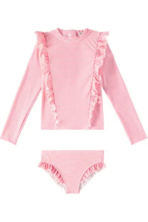 Louise Misha Yanika gingham rashguard and bikini bottoms set