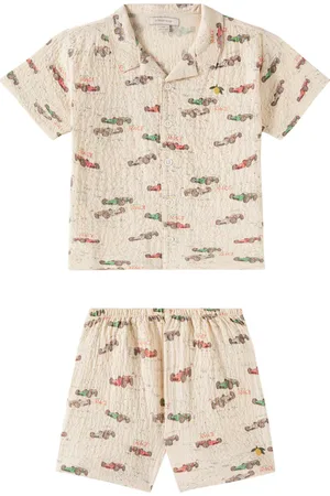 Konges Sløjd Konges SlÃ¸jd Elliot cotton seersucker shirt and shorts set