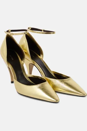 The Row Liisa metallic leather pumps